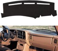 🚗 hanlanka premium carpet dashboard cover for chevrolet silverado 1500 2500 3500 1999-2006 avalanche, chevy tahoe, suburban, gmc sierra, yukon - black dash cover mat logo