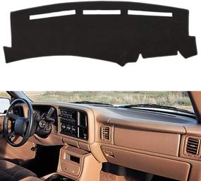 img 4 attached to 🚗 HanLanKa Premium Carpet Dashboard Cover for Chevrolet Silverado 1500 2500 3500 1999-2006 Avalanche, Chevy Tahoe, Suburban, GMC Sierra, Yukon - Black Dash Cover Mat