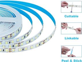 img 1 attached to 🔆 JOYLIT 24V Daylight LED Light Strip Bright White, 3000lm Brightness 16.4ft/5M Cuttable 600LEDs SMD2835 6000K-6500K Flexible Tape Lighting for Bedroom Kitchen Cabinet" -> "JOYLIT 24V Daylight LED Light Strip - Bright White, 3000lm Brightness, 16.4ft/5M Cuttable, 600LEDs SMD2835, 6000K-6500K Flexible Tape Lighting for Bedroom and Kitchen Cabinet