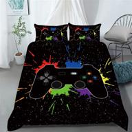 🎮 gaming-themed twin size bedding set for teen boys - ailonen gamer bedding sets with playstation design and gamepad controller - includes duvet cover, comforter cover, and 2 pillow shams logo