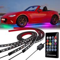 🚗 набор светов baolicy под нижней частью автомобиля: 4шт 12v rgb светодиодные ленты с беспроводным пультом ду для автомобилей - улучшите свой автомобиль мультицветной звуковой активной атмосферой. логотип