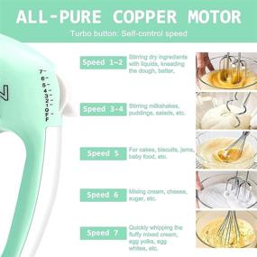 img 2 attached to Electric Hand Mixer – 7-Speed with Four Attachments, 250W Handheld Egg Beater for Effortless Whipping, Cream, Cake, Cookies, Ideal for Kitchen Problem-Solving