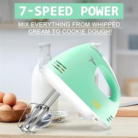 img 3 attached to Electric Hand Mixer – 7-Speed with Four Attachments, 250W Handheld Egg Beater for Effortless Whipping, Cream, Cake, Cookies, Ideal for Kitchen Problem-Solving