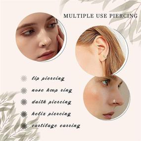 img 1 attached to 💎 UBGICIG 9Pcs 20G Nose Rings Hoops for Women - Surgical Steel CZ Paved Cartilage, Helix, Tragus Hoop, Daith Earrings - Piercing Jewelry for Nose & Ear