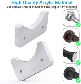 img 2 attached to 🚿 FEATCH 2 Pack Shower Curtain Rod Mount Holder: Easy Wall Install, Universal Acrylic Design (White)