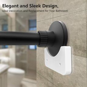 img 1 attached to 🚿 FEATCH 2 Pack Shower Curtain Rod Mount Holder: Easy Wall Install, Universal Acrylic Design (White)