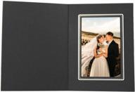 📷 golden state art 4x6 cardboard photo folder - black with silver trim - 25 pack: ideal for portraits, graduations, weddings & more logo