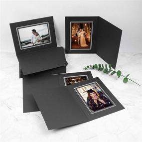 img 1 attached to 📷 Golden State Art 4x6 Cardboard Photo Folder - Black with Silver Trim - 25 Pack: Ideal for Portraits, Graduations, Weddings & More