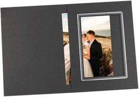 img 2 attached to 📷 Golden State Art 4x6 Cardboard Photo Folder - Black with Silver Trim - 25 Pack: Ideal for Portraits, Graduations, Weddings & More