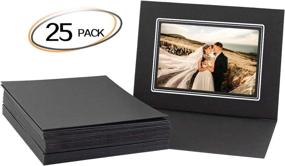 img 3 attached to 📷 Golden State Art 4x6 Cardboard Photo Folder - Black with Silver Trim - 25 Pack: Ideal for Portraits, Graduations, Weddings & More