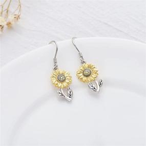 img 3 attached to 🌸 Exquisite 925 Sterling Silver Flower Dangle Earrings: Versatile Style for Women, Girls, and Teens