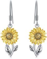 🌸 exquisite 925 sterling silver flower dangle earrings: versatile style for women, girls, and teens logo