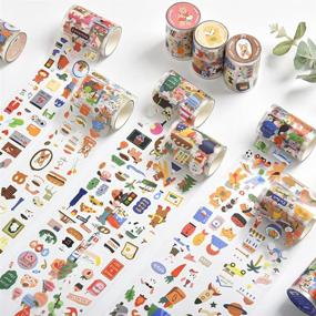 img 2 attached to 🎨 Lovyan 5 Cute Sticker Rolls Decorative Tape - 2000+ Pcs Self-Adhesive Scrapbooking Stickers for Notebook, Art Crafts, and DIY Decorations