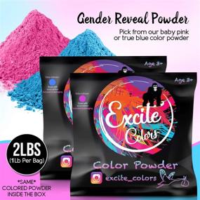 img 3 attached to 🎉 Excite Colors - Gender Reveal Powder - Blackout Tire Bags, Car Burnout Pack, Exhaust Smoke Kit, 2 Pink Powder-Filled Black Bags