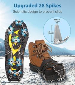 img 3 attached to 🥾 JETIKA 28 Spikes Crampons for Hiking Boots - Ice Cleats for Shoes and Boots, Shoe Ice & Snow Grips - Traction Cleats for Snow and Ice Walking, Fishing, and Mountaineering, Ideal for Women and Men