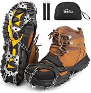 🥾 jetika 28 spikes crampons for hiking boots - ice cleats for shoes and boots, shoe ice & snow grips - traction cleats for snow and ice walking, fishing, and mountaineering, ideal for women and men logo