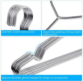 img 2 attached to 🧷 Fayleeko 40 Pack Stainless Steel Wire Hangers - Strong Heavy Duty Metal Coat Hangers, 16.5 Inch Ultra Thin Space Saving Clothes Hangers