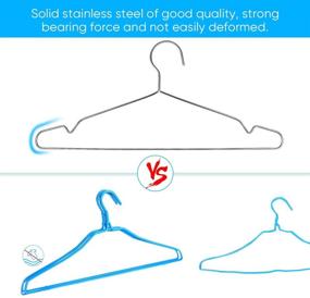 img 1 attached to 🧷 Fayleeko 40 Pack Stainless Steel Wire Hangers - Strong Heavy Duty Metal Coat Hangers, 16.5 Inch Ultra Thin Space Saving Clothes Hangers