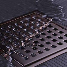 img 3 attached to 🚿 Orhemus Square Shower Floor Drain: Removable Cover Grid Grate, 6 inch Long, SUS 304 Stainless Steel, Brushed Bronze Finish - Top-Quality Solution for Your Bathroom