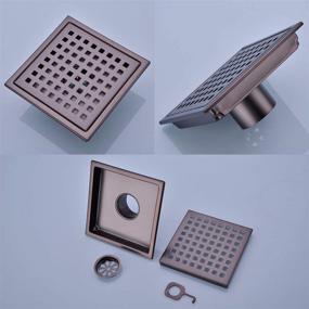img 2 attached to 🚿 Orhemus Square Shower Floor Drain: Removable Cover Grid Grate, 6 inch Long, SUS 304 Stainless Steel, Brushed Bronze Finish - Top-Quality Solution for Your Bathroom