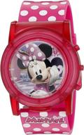 🎀 disney minnie mouse boutique lcd pop musical watch - pink (model: mbt3714sr) logo