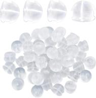 💎 50 pieces hypoallergenic silicone earring stoppers, clear earring backs for safety, 4.5 * 5mm logo