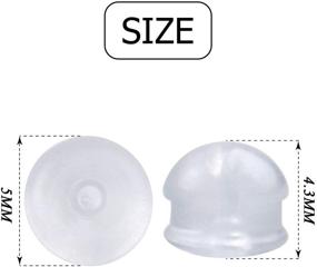 img 2 attached to 💎 50 Pieces Hypoallergenic Silicone Earring Stoppers, Clear Earring Backs for Safety, 4.5 * 5mm