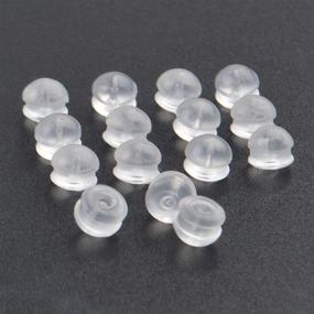 img 1 attached to 💎 50 Pieces Hypoallergenic Silicone Earring Stoppers, Clear Earring Backs for Safety, 4.5 * 5mm