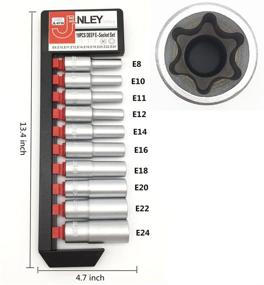 img 3 attached to 🔧 JENLEY 10-частый набор головок E8 - E24 с длинным шарниром 1/2 дюйма E-TORX (звездочка)