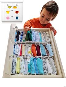 img 4 attached to 👶 Baby Clothes Drawer Organizer Set - Dividers for Underwear, Socks, Shirts, Panties, Luggage Storage Box - Breathable Fabric (Pack of 3)