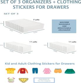 img 3 attached to 👶 Baby Clothes Drawer Organizer Set - Dividers for Underwear, Socks, Shirts, Panties, Luggage Storage Box - Breathable Fabric (Pack of 3)