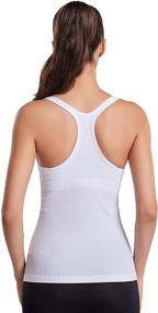 img 3 attached to 🏋️ Racerback Workout Tank Tops for Women - SELF·FREE Tight Ribbed Running Yoga Athletic Camisole with Integrated Bra