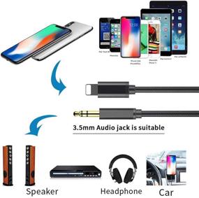 img 3 attached to 🎧 Premium Aux Cord for iPhone X/XS/11/11 Pro/11 Pro Max/8/8 Plus/7/7 Plus - 3.5mm Aux Cable for Car, Auxiliary Audio Adapter for Car Stereo/Speaker/Headphone, iOS System Supported (Black)