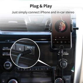 img 1 attached to 🎧 Premium Aux Cord for iPhone X/XS/11/11 Pro/11 Pro Max/8/8 Plus/7/7 Plus - 3.5mm Aux Cable for Car, Auxiliary Audio Adapter for Car Stereo/Speaker/Headphone, iOS System Supported (Black)