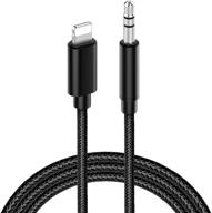 🎧 premium aux cord for iphone x/xs/11/11 pro/11 pro max/8/8 plus/7/7 plus - 3.5mm aux cable for car, auxiliary audio adapter for car stereo/speaker/headphone, ios system supported (black) logo