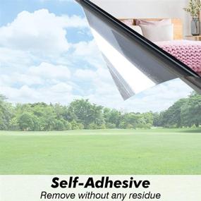 img 2 attached to 🪟 One Way Window Film: Achieve Daytime Privacy with Non-Adhesive, Easy-to-Use, Static Cling Mirror Film – Ideal for Home or Office, Silver Tint, 17.7 Inch x 6.5 Feet