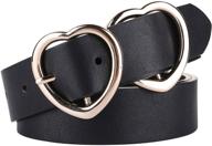 double heart metal buckle casual logo