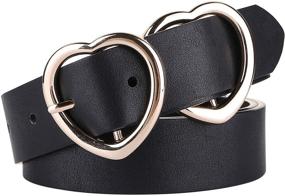 img 4 attached to Double Heart Metal Buckle Casual