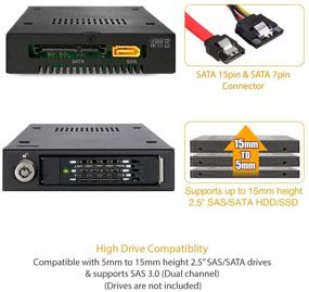 img 2 attached to 📼 Rugged Full Metal 2.5 SATA/SAS HDD & SSD Hot Swap Mobile Rack - ToughArmor MB991IK-B for 3.5 Drive Bay