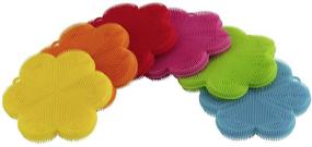 img 1 attached to 🌸 Green Kuhn Rikon Stay Clean Flower Silicone Scrubber, 4.5-inch