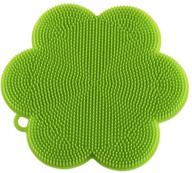 🌸 green kuhn rikon stay clean flower silicone scrubber, 4.5-inch logo