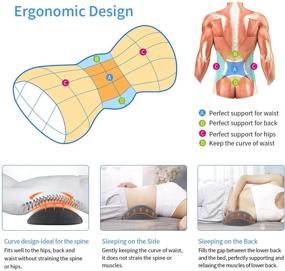 img 3 attached to Подушка для поясницы с поддержкой - поддержка спины из пены с эффектом памяти для сна в кровати, подушка для талии для облегчения боли в нижней части спины - подходит для бокового сна, офисных кресел и автомобильных сидений - серый