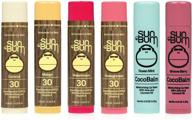 🌞 sun bum original spf lip balm coco balm variety pack - 6 pk (coconut, watermelon, pomegranate, mango, ocean mint, groove berry): ultimate lip protection in delicious flavors! logo