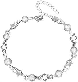 img 2 attached to 💫 Сверкающий бусинный браслет для щиколотки: Стильное дамское ювелирное ожерелье для ноги - Идеально для пляжа или вечеринки!