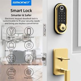 img 3 attached to 🔒 SMONET Bluetooth Keyless Entry Smart Lock: Advanced Security with Fingerprint & App Control