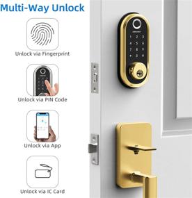 img 2 attached to 🔒 SMONET Bluetooth Keyless Entry Smart Lock: Advanced Security with Fingerprint & App Control