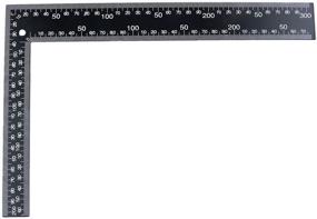 img 1 attached to 🔲 High-Quality Black Tempered Stainless Steel Measuring Square Ruler for DIY Leathercrafting - Mtsooning Leather Handmade Sewing Tools