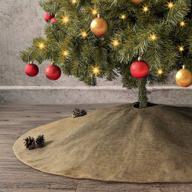 🎄 ivenf 48-inch large burlap christmas tree skirt: rustic double-layered xmas decor for holiday charm логотип