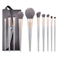 💎 premium synthetic professional makeup brushes - complete highend brush set for foundation, blush, contour, concealer, blending, powder, liquid, cream, face, and eyeshadow - silver logo