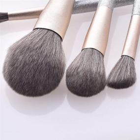 img 3 attached to 💎 Premium Synthetic Professional Makeup Brushes - Complete Highend Brush Set for Foundation, Blush, Contour, Concealer, Blending, Powder, Liquid, Cream, Face, and Eyeshadow - Silver